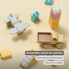 Silicone Truck and Airplane - 11 cm - Multicolor [FR]