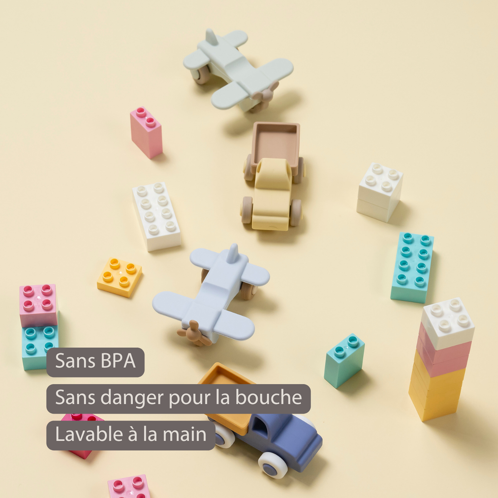 Silicone Truck and Airplane - 11 cm - Multicolor [FR]