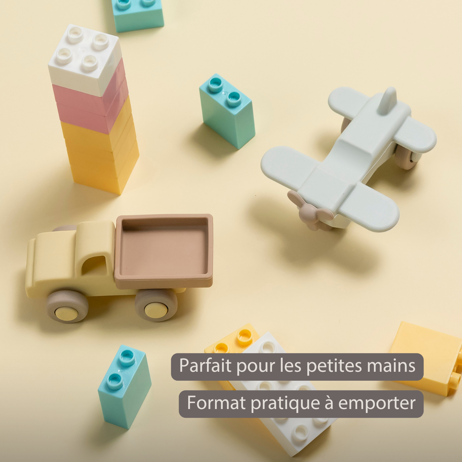 Silicone Truck and Airplane - 11 cm - Multicolor [FR]