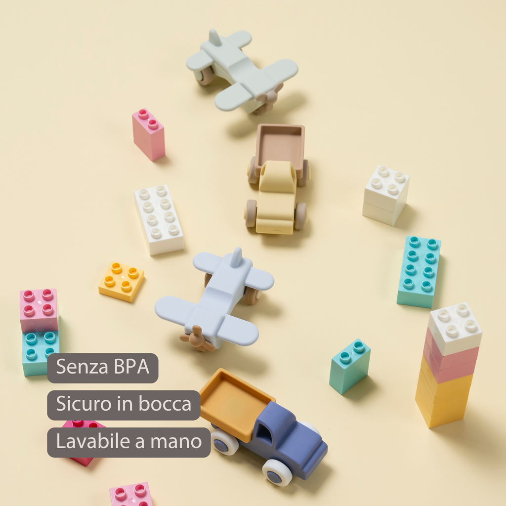 Silicone Truck and Airplane - 11 cm - Multicolor [IT]