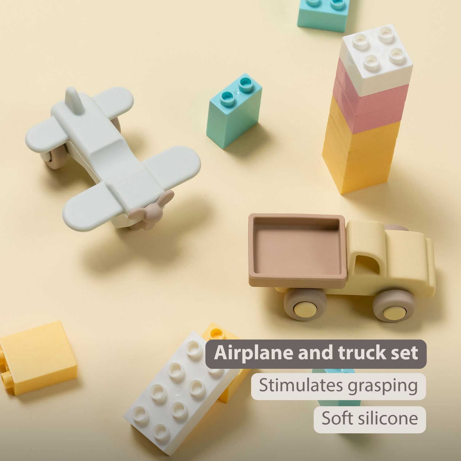 Silicone Truck and Airplane - 11 cm - Multicolor [EN]