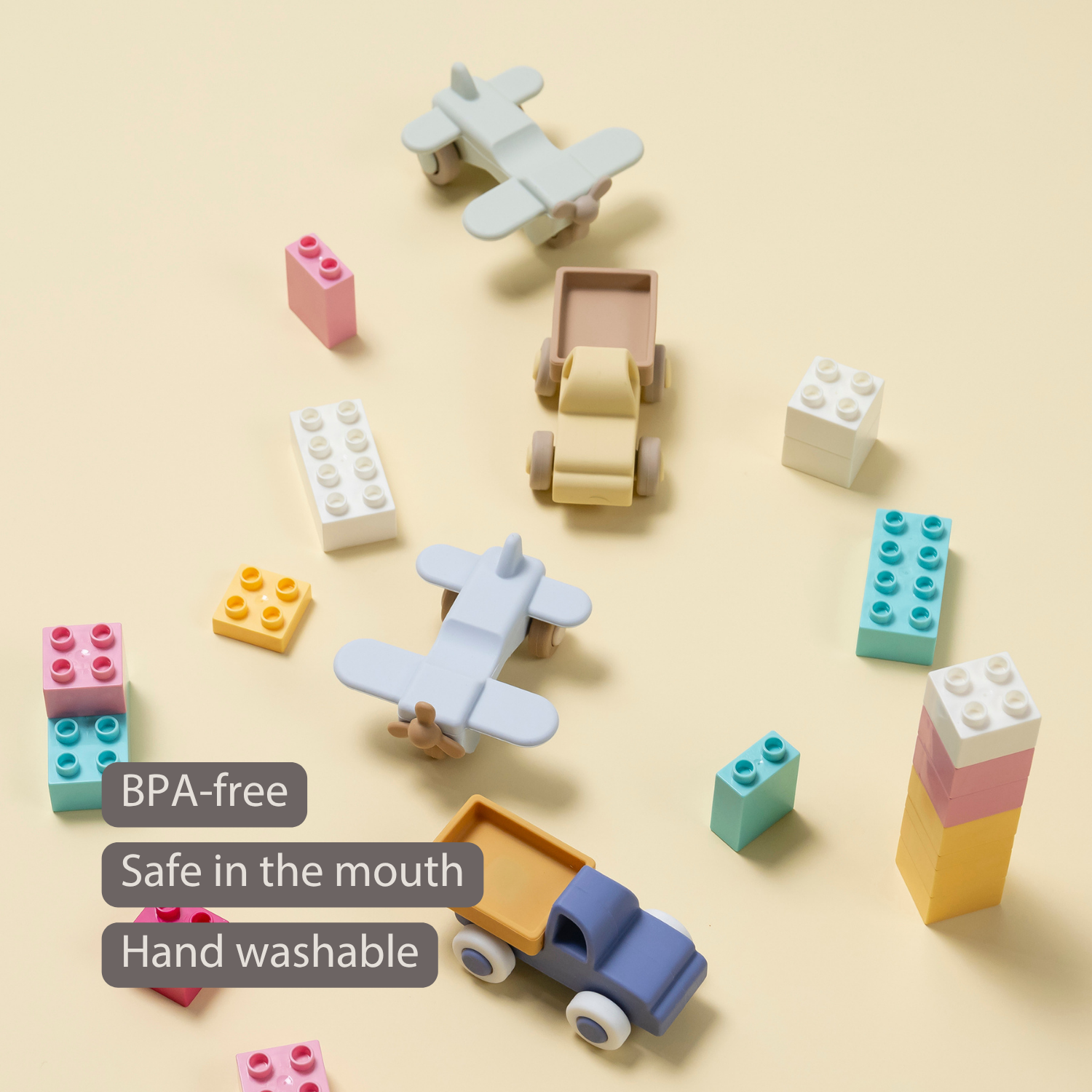 Silicone Truck and Airplane - 11 cm - Multicolor [EN]