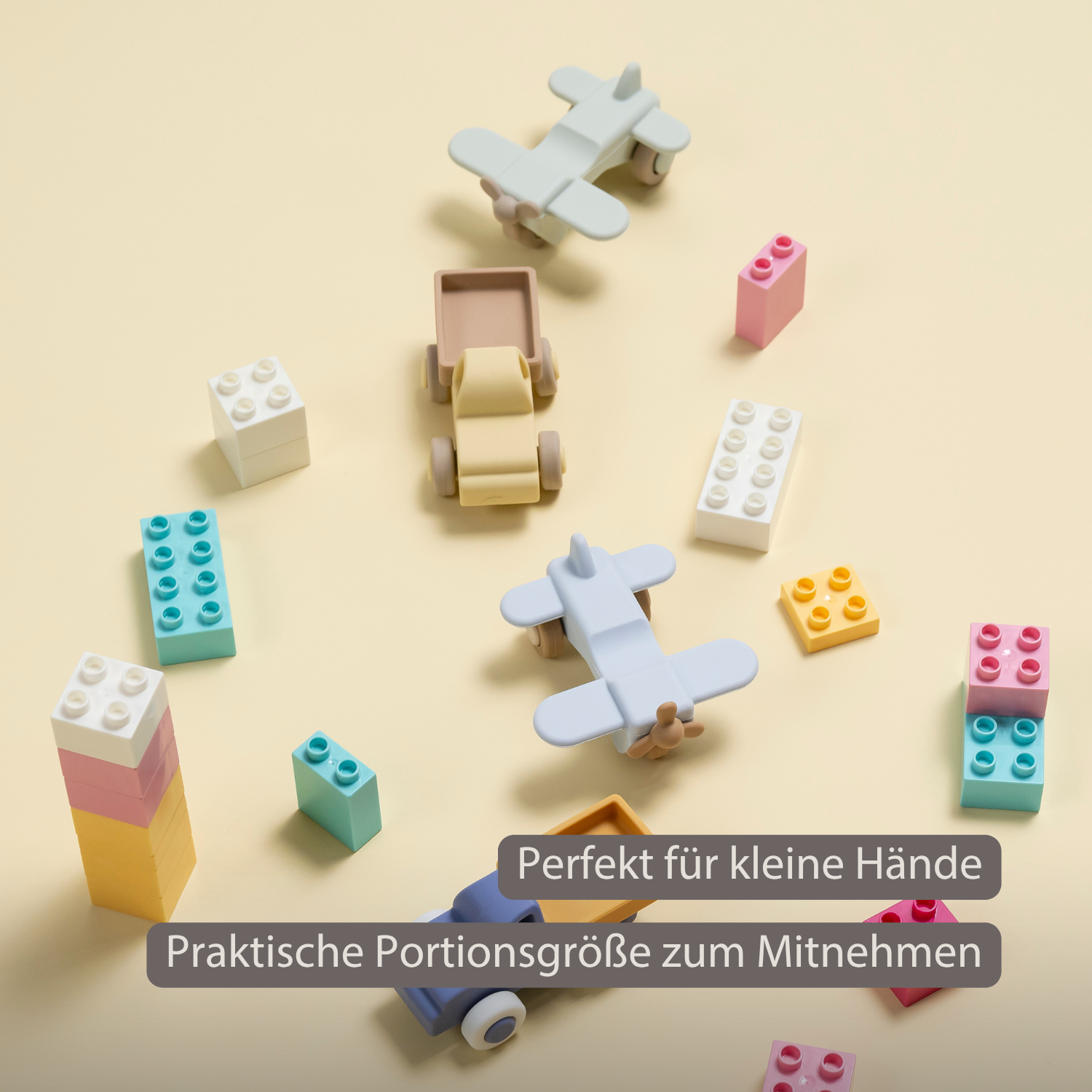 Silicone Truck and Airplane - 11 cm - Blue [DE]