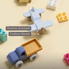 Silicone Truck and Airplane - 11 cm - Blue [FR]