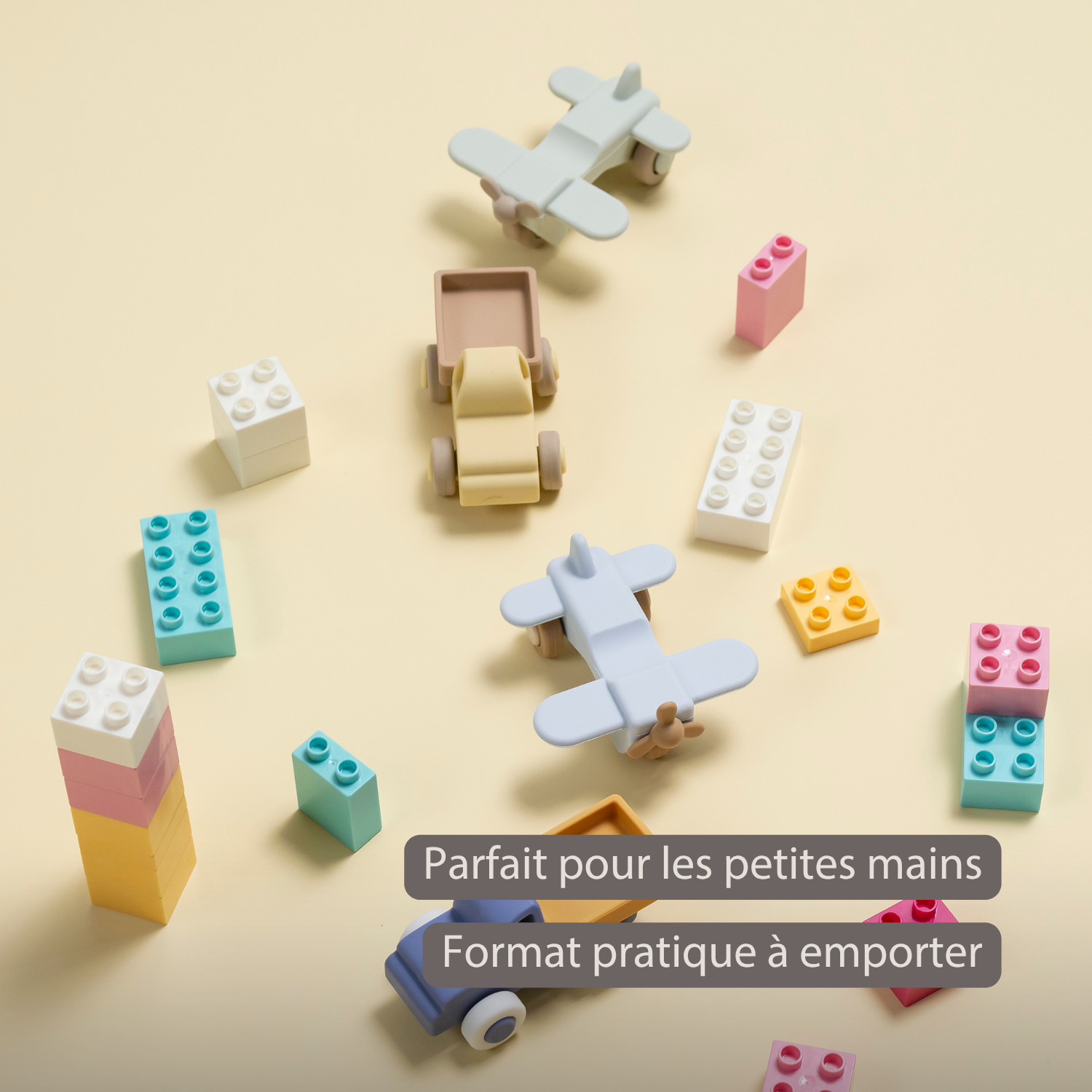 Silicone Truck and Airplane - 11 cm - Blue [FR]