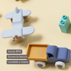 Silicone Truck and Airplane - 11 cm - Blue [IT]
