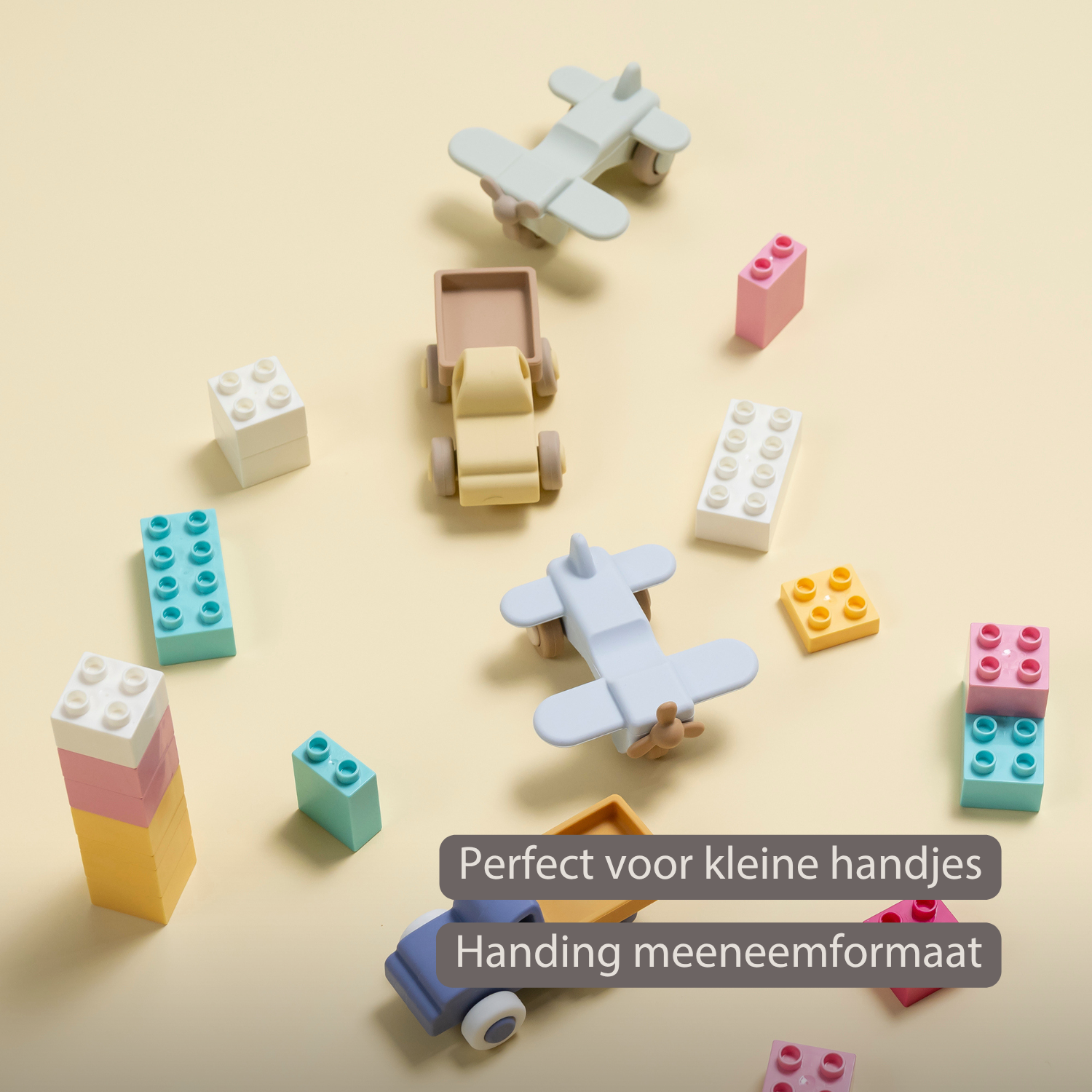 Silicone Truck and Airplane - 11 cm - Blue [NL]