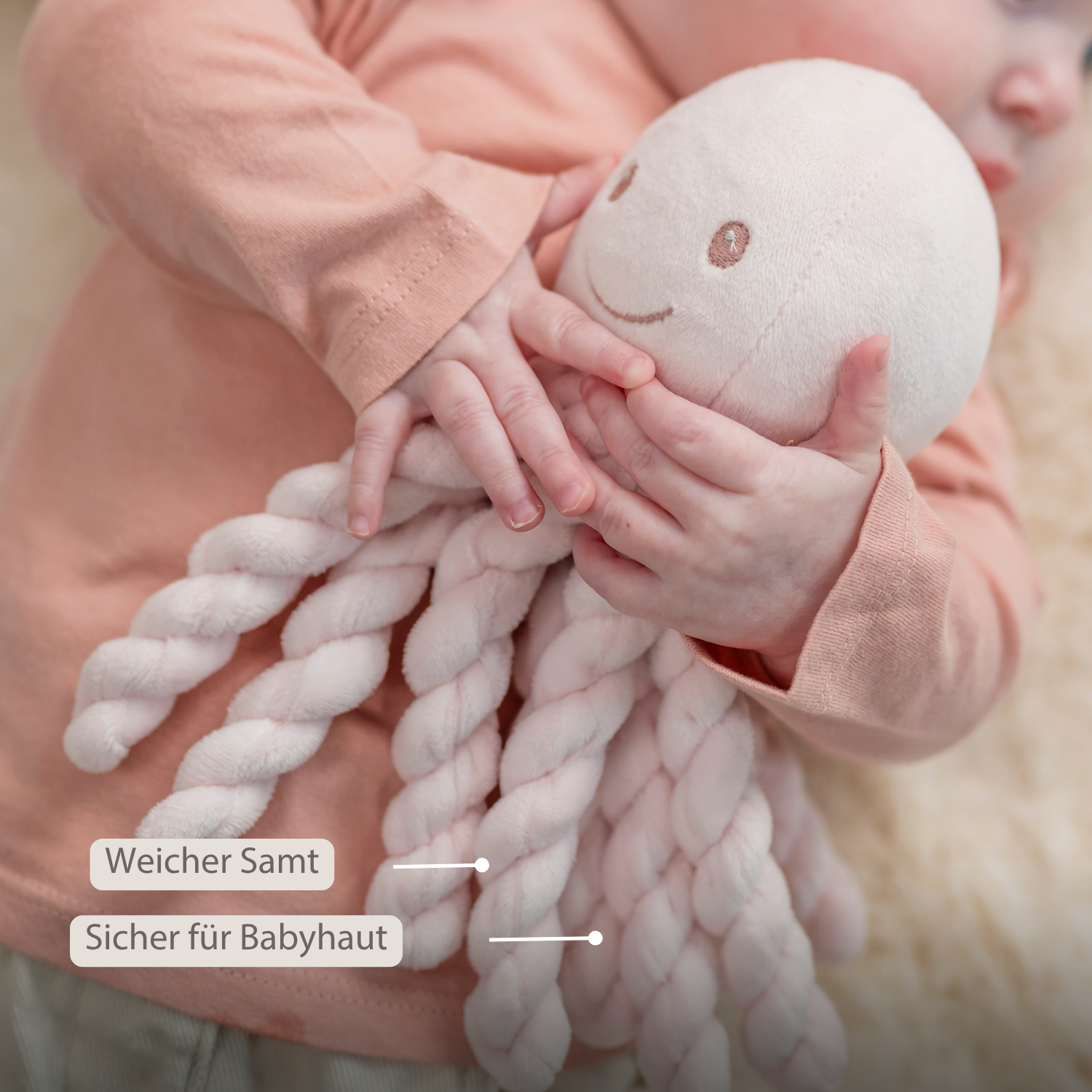 Lapidou Plush Octopus - 22 cm - Pink [DE]