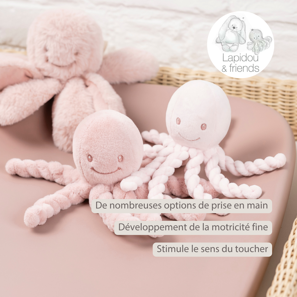 Lapidou Plush Octopus - 22 cm - Pink [FR]