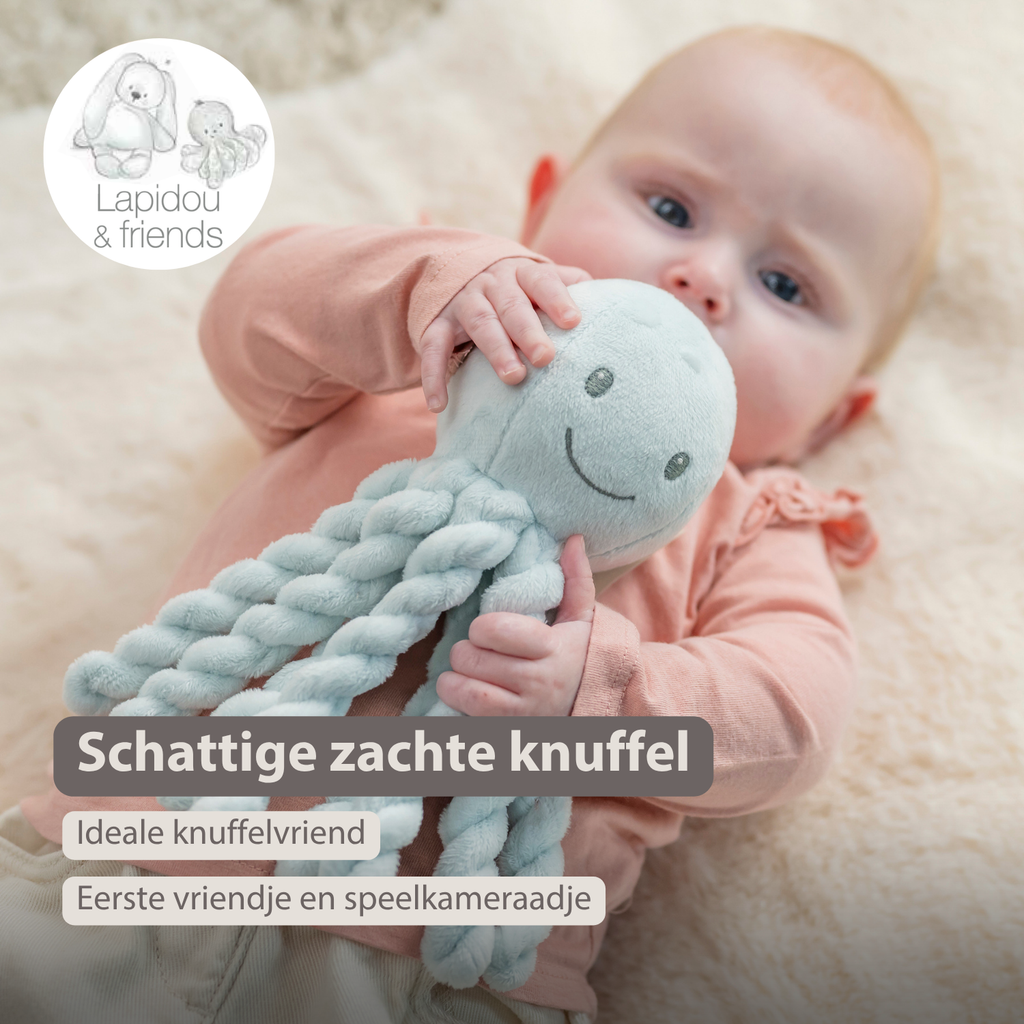 Lapidou Plush Octopus - 22 cm - Blue [NL]