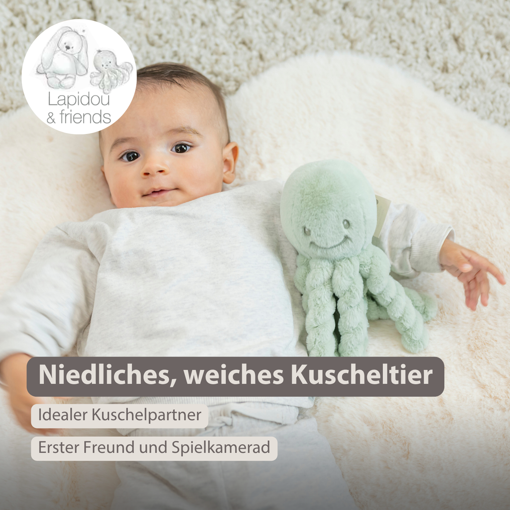 Lapidou Doudou Plush Octopus - 22 cm - Linden Green [DE]