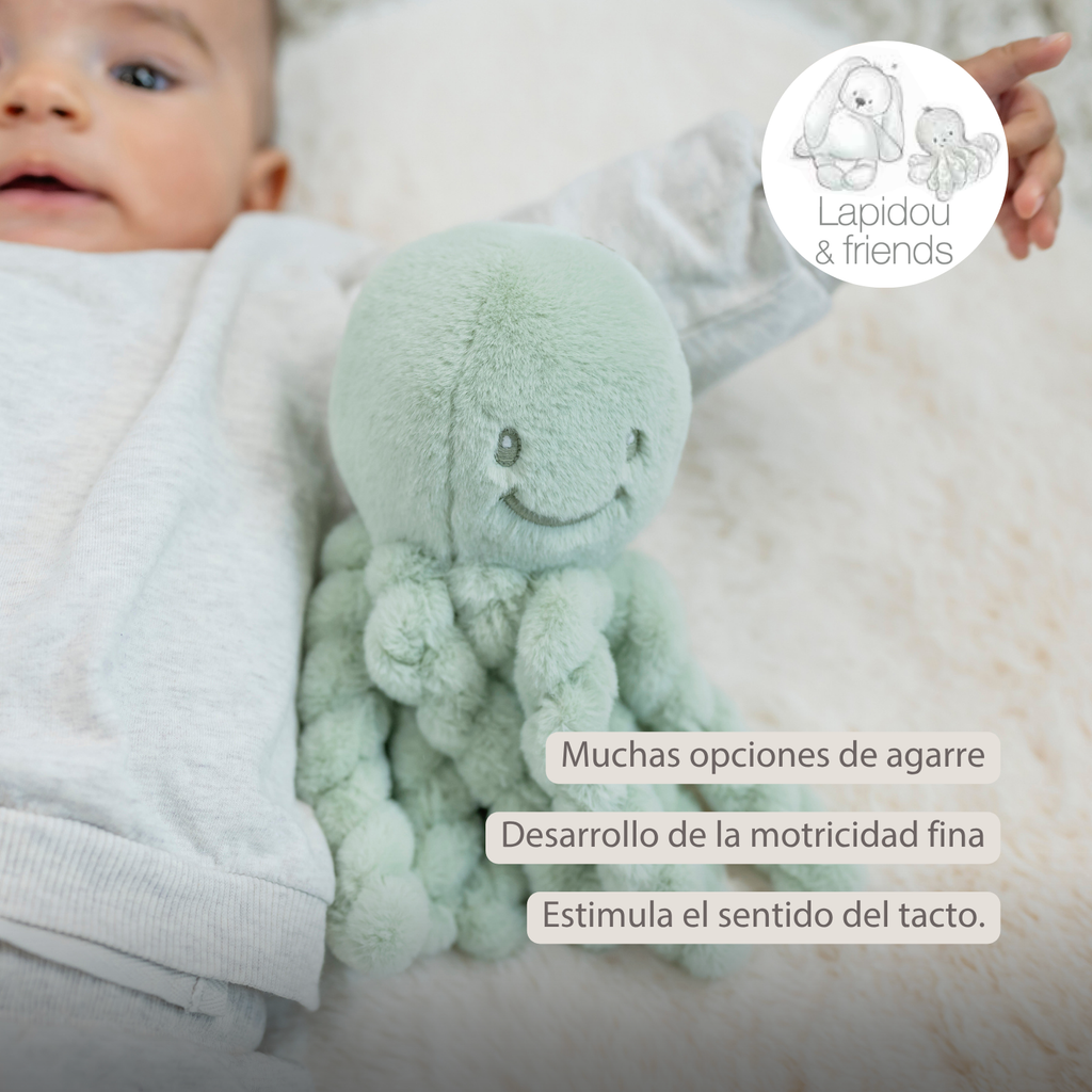 Lapidou Doudou Plush Octopus - 22 cm - Linden Green [ES]