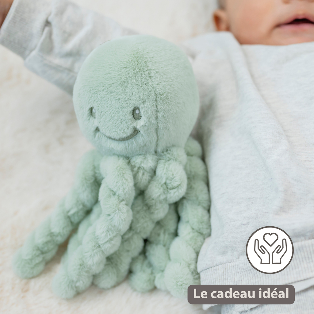 Lapidou Doudou Plush Octopus - 22 cm - Linden Green [FR]