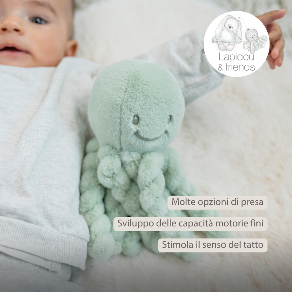 Lapidou Doudou Plush Octopus - 22 cm - Linden Green [IT]
