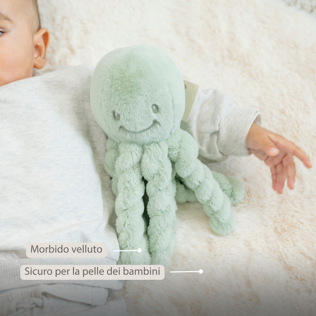 Lapidou Doudou Plush Octopus - 22 cm - Linden Green [IT]
