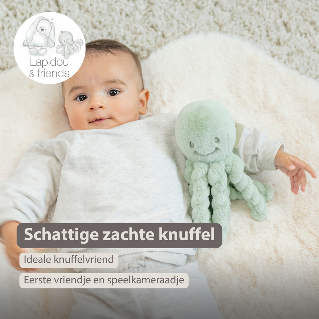 Lapidou Doudou Plush Octopus - 22 cm - Linden Green [NL]
