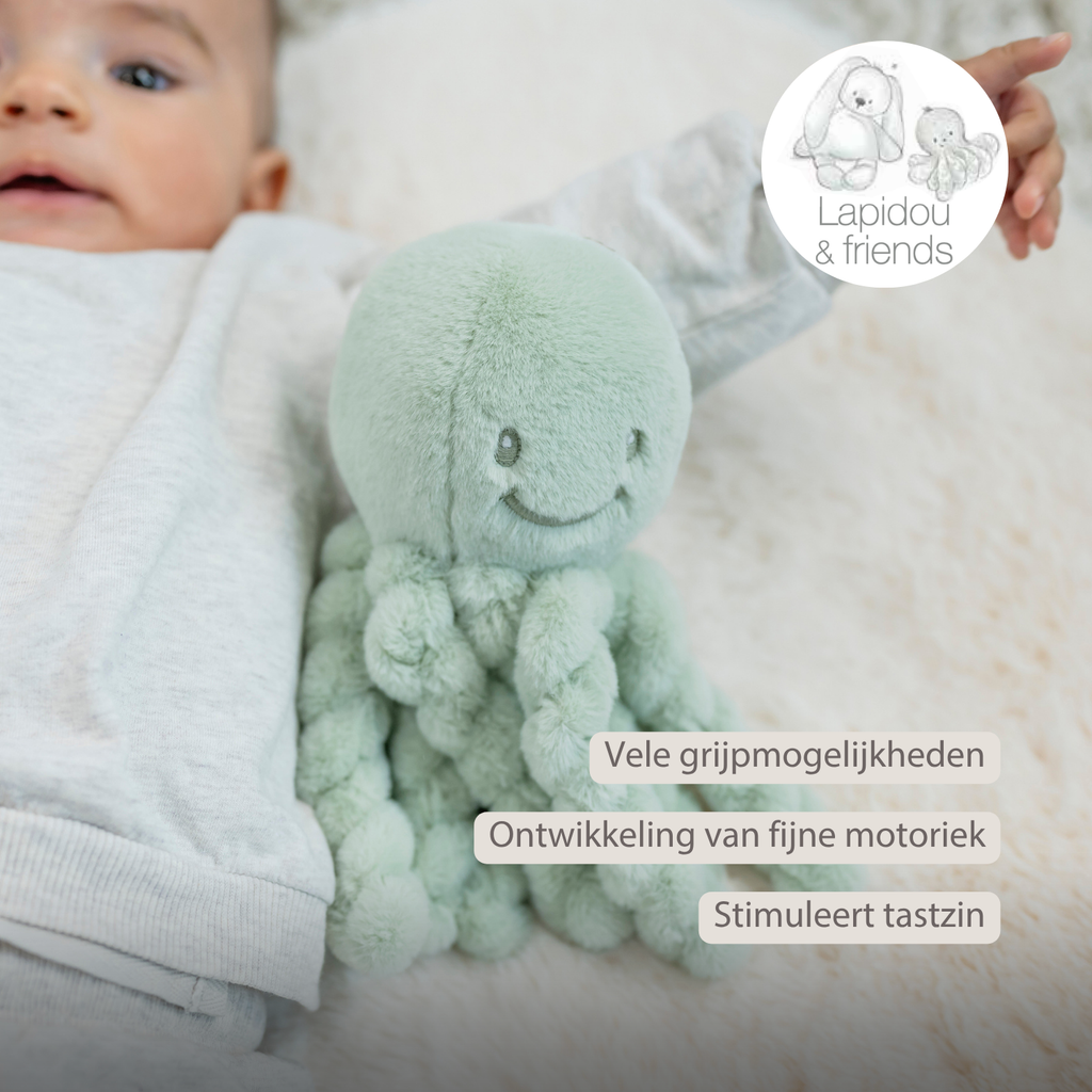 Lapidou Doudou Plush Octopus - 22 cm - Linden Green [NL]