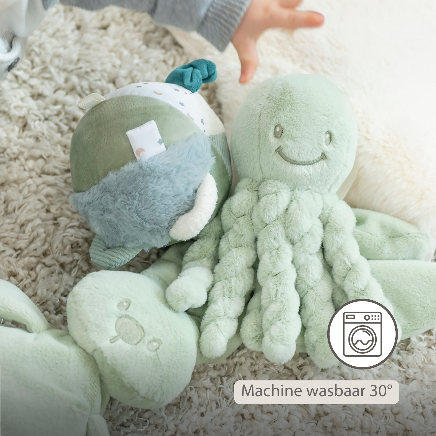 Lapidou Doudou Plush Octopus - 22 cm - Linden Green [NL]
