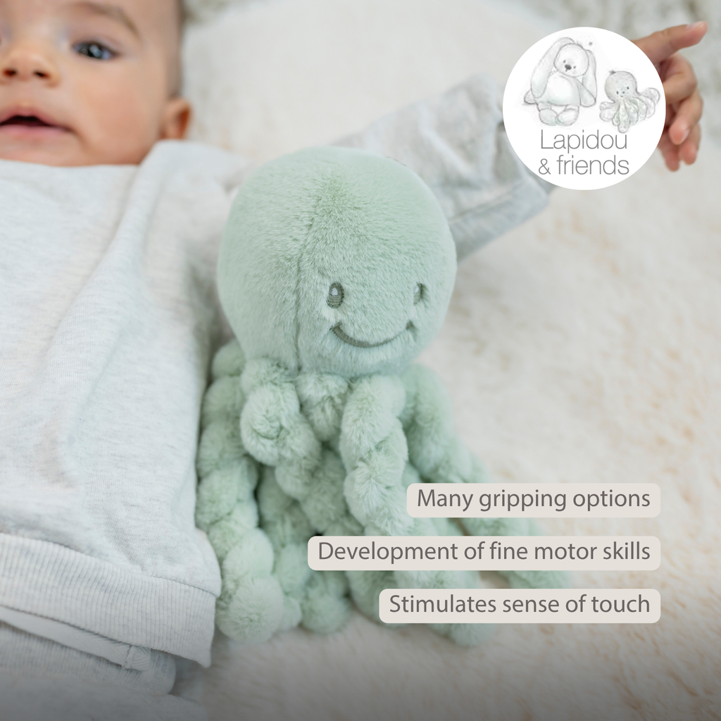 Lapidou Doudou Plush Octopus - 22 cm - Linden Green [EN]
