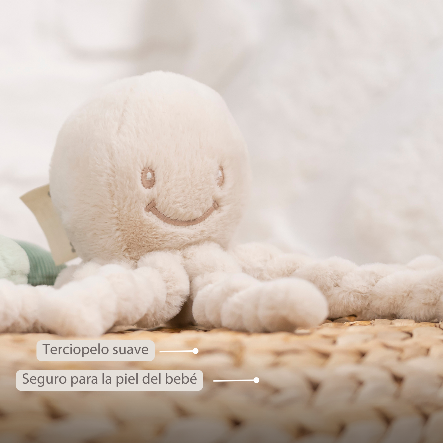 Lapidou Doudou Plush Octopus - 22 cm - Sand [ES]