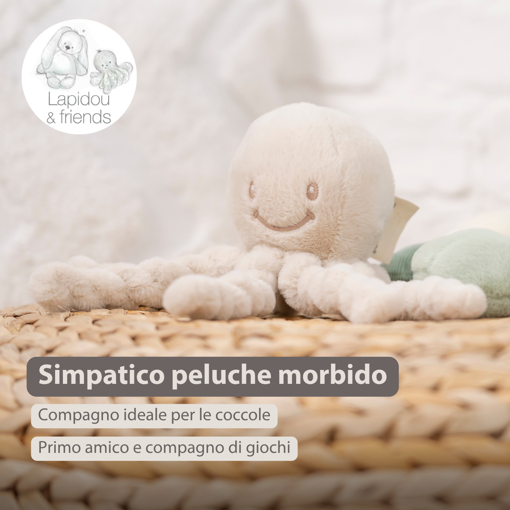 Lapidou Doudou Plush Octopus - 22 cm - Sand [IT]