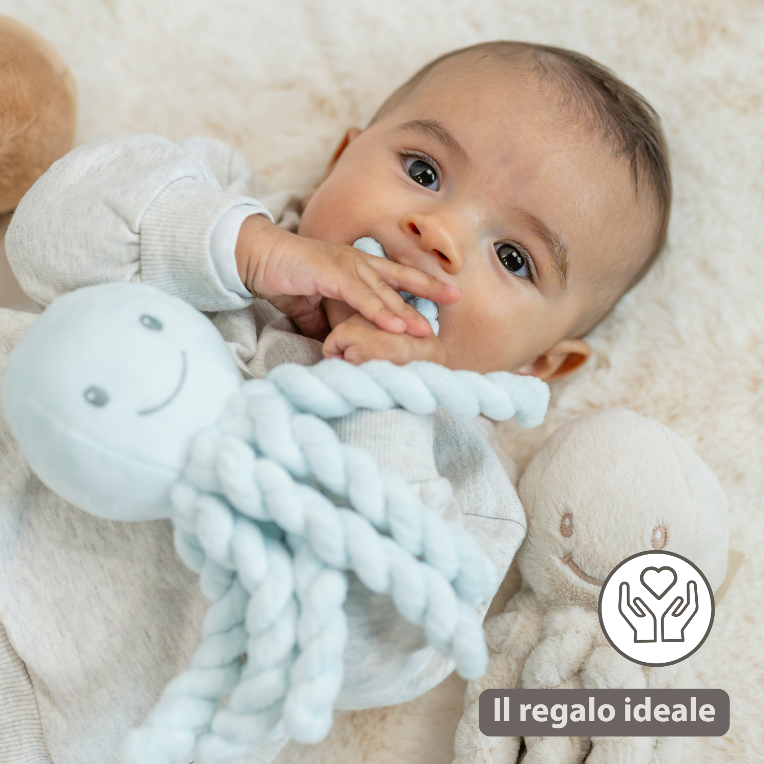 Lapidou Doudou Plush Octopus - 22 cm - Sand [IT]
