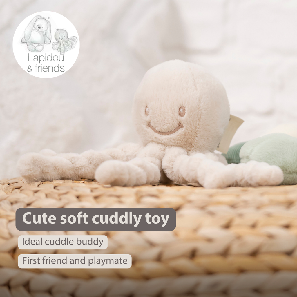 Lapidou Doudou Plush Octopus - 22 cm - Sand [EN]