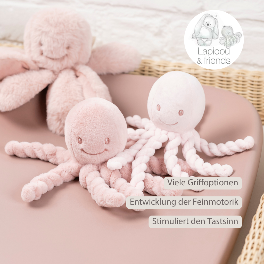 Lapidou Doudou Plush Octopus - 22 cm - Powder Pink [DE]