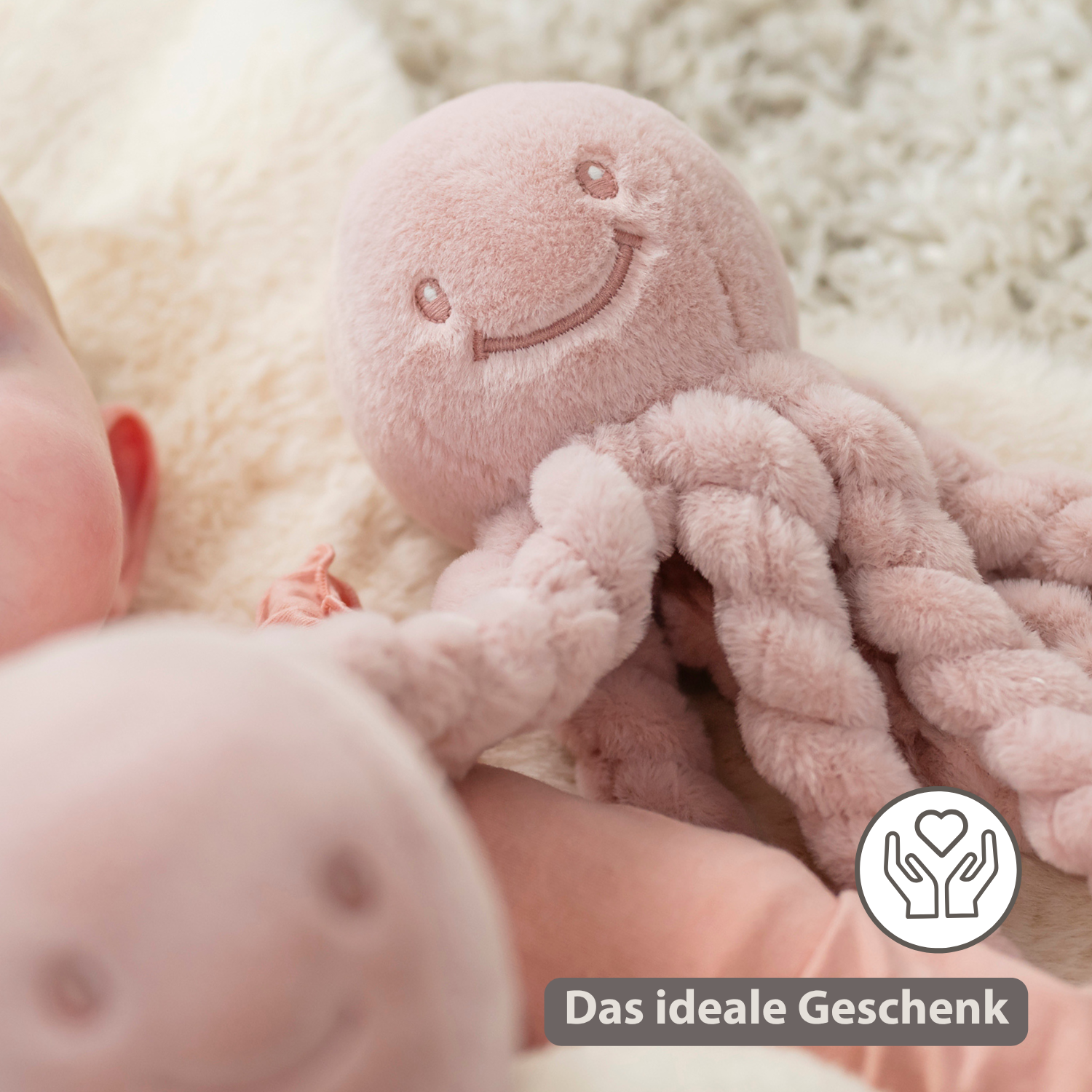 Lapidou Doudou Plush Octopus - 22 cm - Powder Pink [DE]