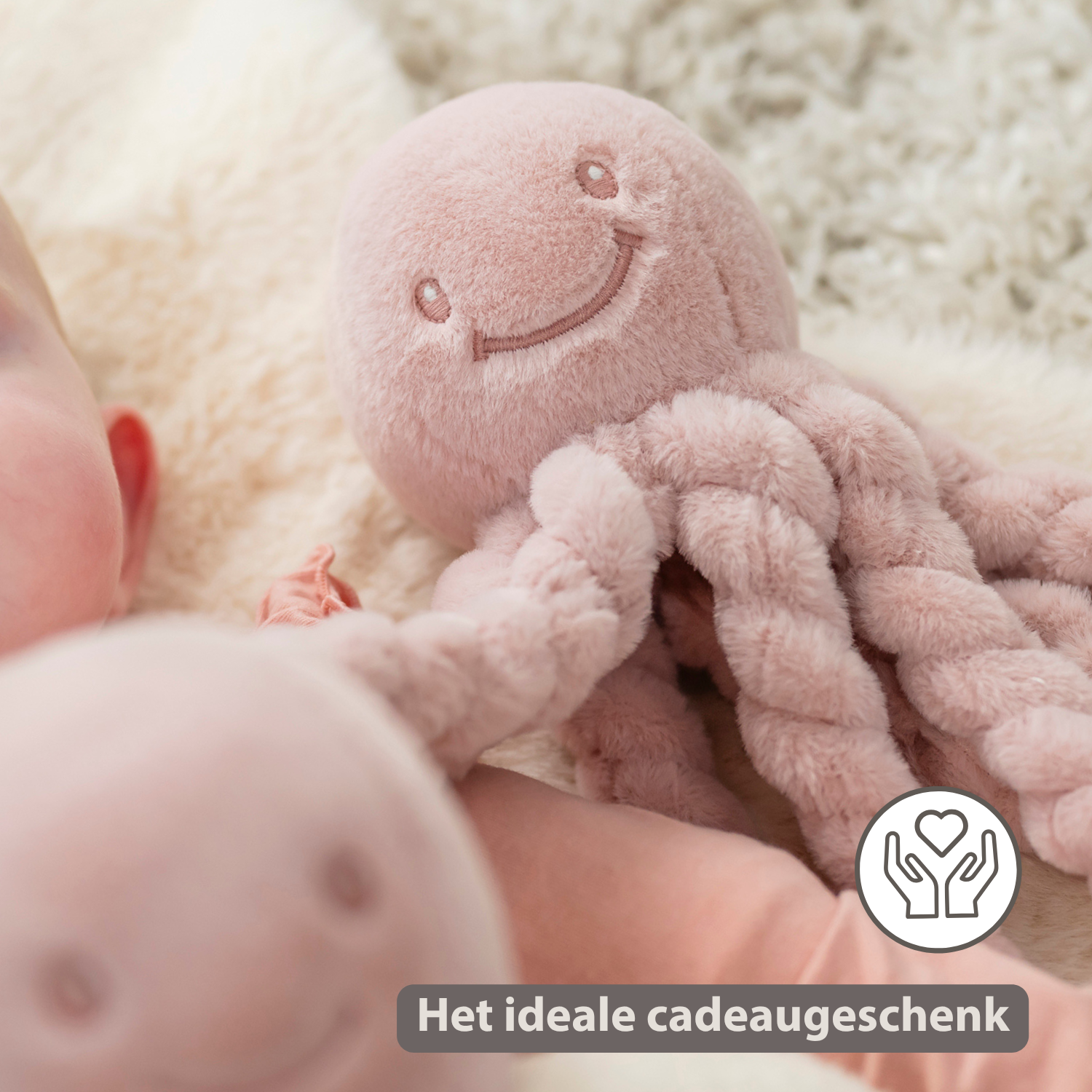 Lapidou Doudou Plush Octopus - 22 cm - Powder Pink [NL]