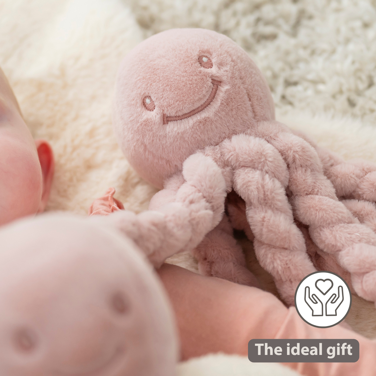 Lapidou Doudou Plush Octopus - 22 cm - Powder Pink [EN]
