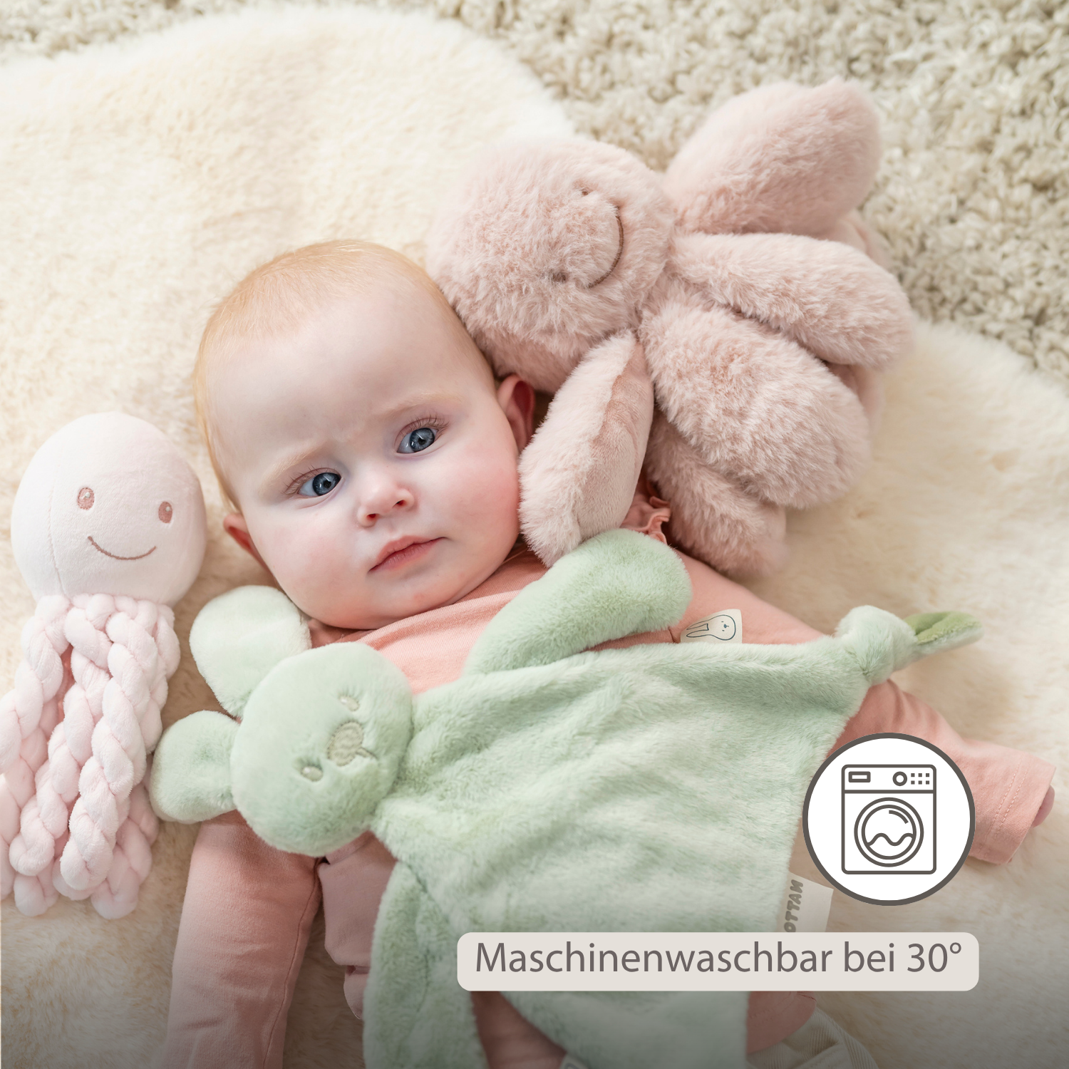 Lapidou Doudou Plush Octopus Rattle - 25 cm - Powder Pink [DE]