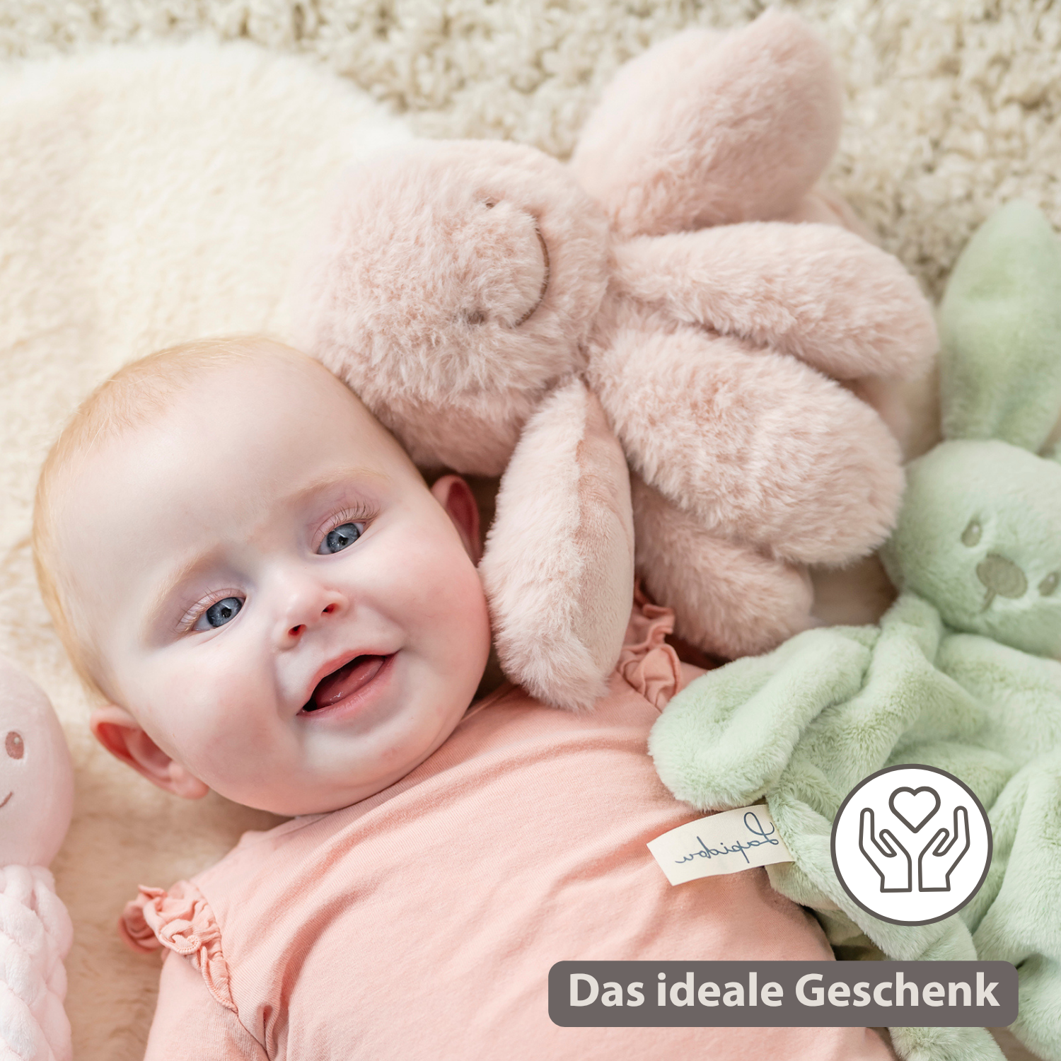 Lapidou Doudou Plush Octopus Rattle - 25 cm - Powder Pink [DE]