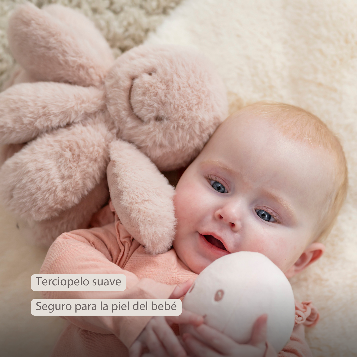 Lapidou Doudou Plush Octopus Rattle - 25 cm - Powder Pink [ES]