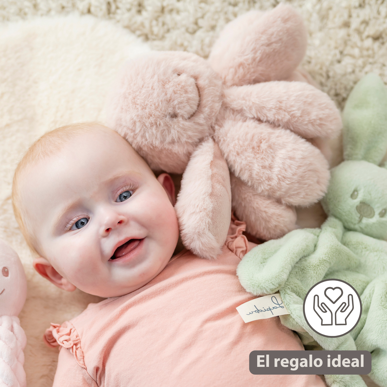 Lapidou Doudou Plush Octopus Rattle - 25 cm - Powder Pink [ES]