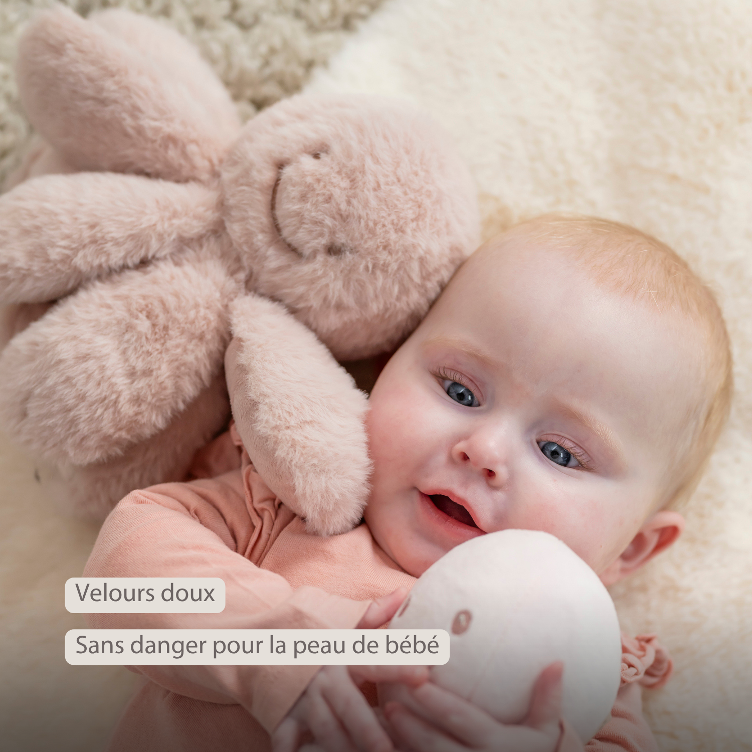 Lapidou Doudou Plush Octopus Rattle - 25 cm - Powder Pink [FR]