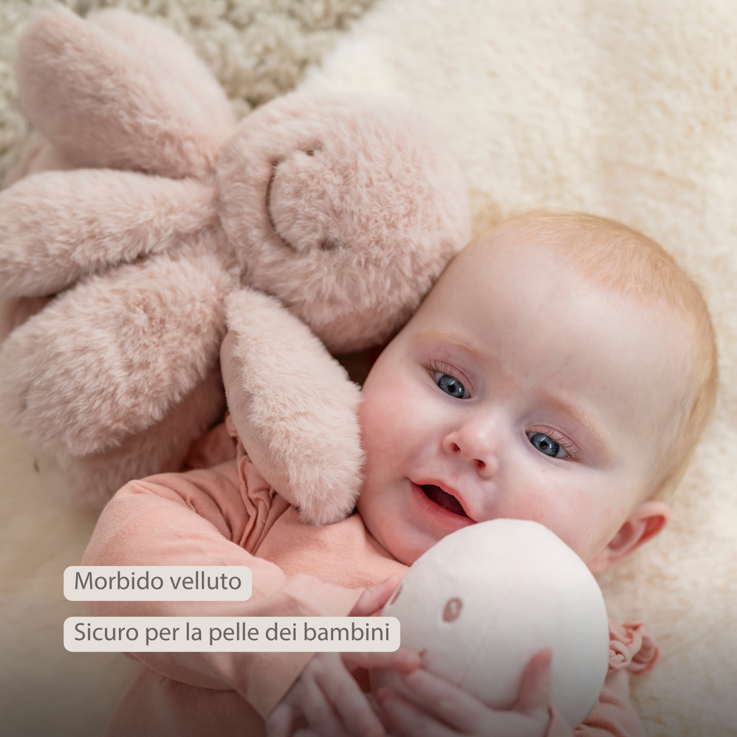 Lapidou Doudou Plush Octopus Rattle - 25 cm - Powder Pink [IT]