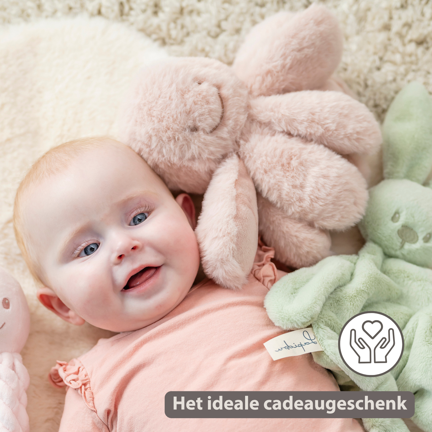 Lapidou Doudou Plush Octopus Rattle - 25 cm - Powder Pink [NL]