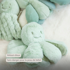 Lapidou Doudou Plush Octopus Rattle - 25 cm - Linden Green [FR]