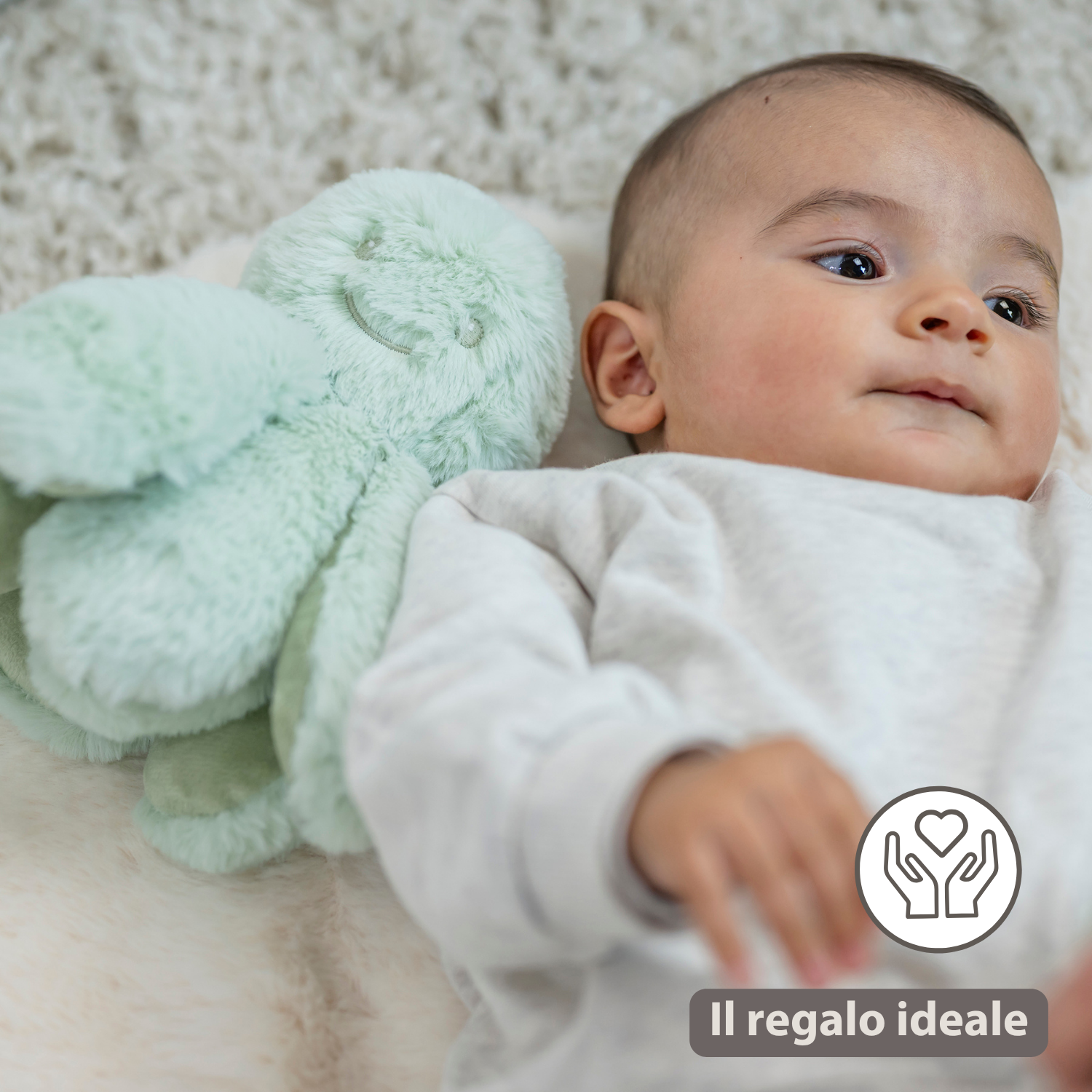 Lapidou Doudou Plush Octopus Rattle - 25 cm - Linden Green [IT]