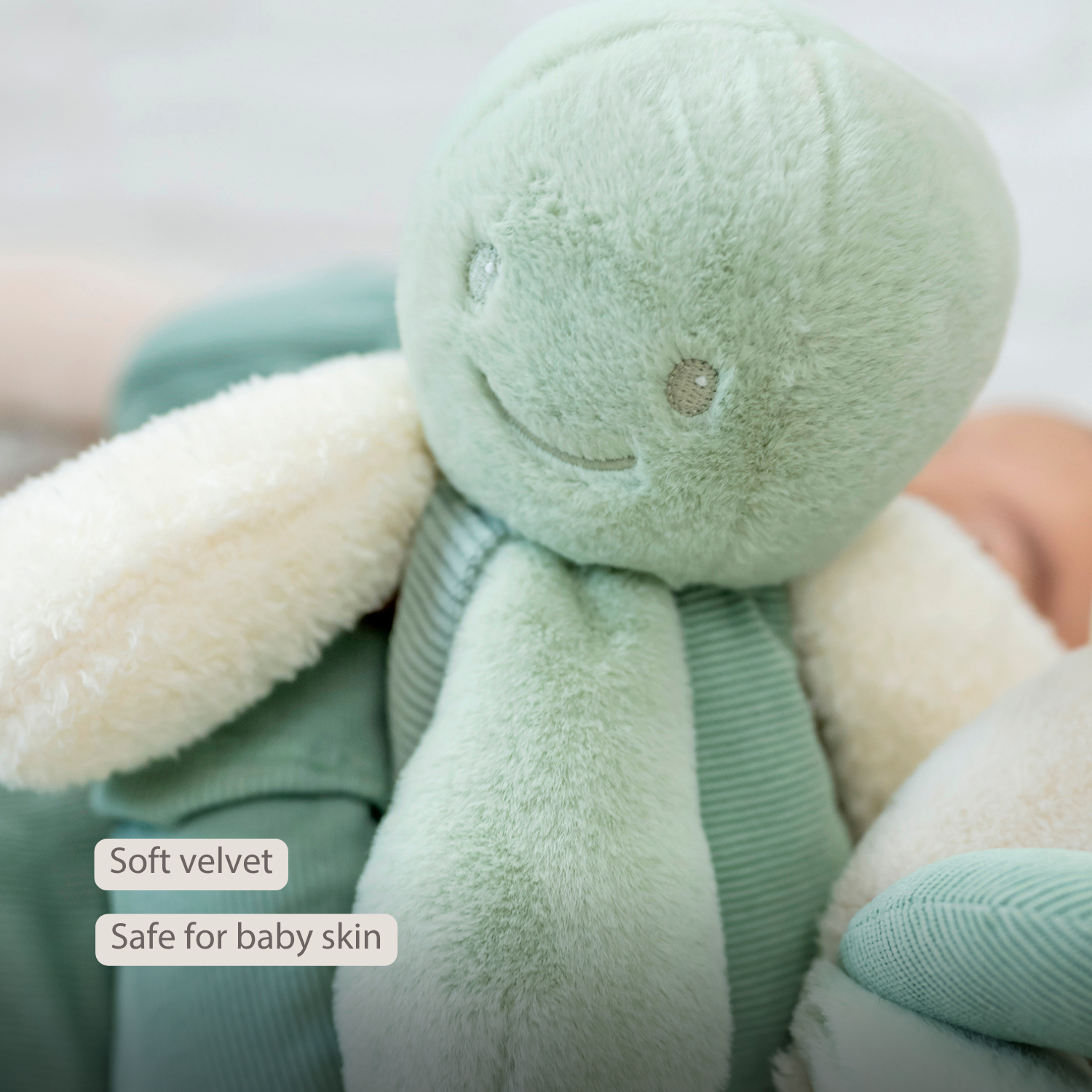 Lapidou Plush Octopus Rattle - 26 cm - Linden Green [EN]