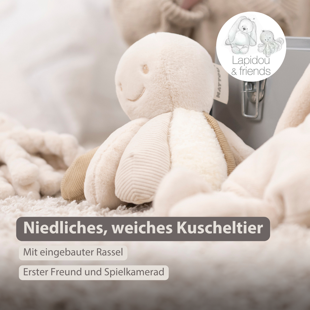 Lapidou Plush Octopus Rattle - 26 cm - Sand [DE]