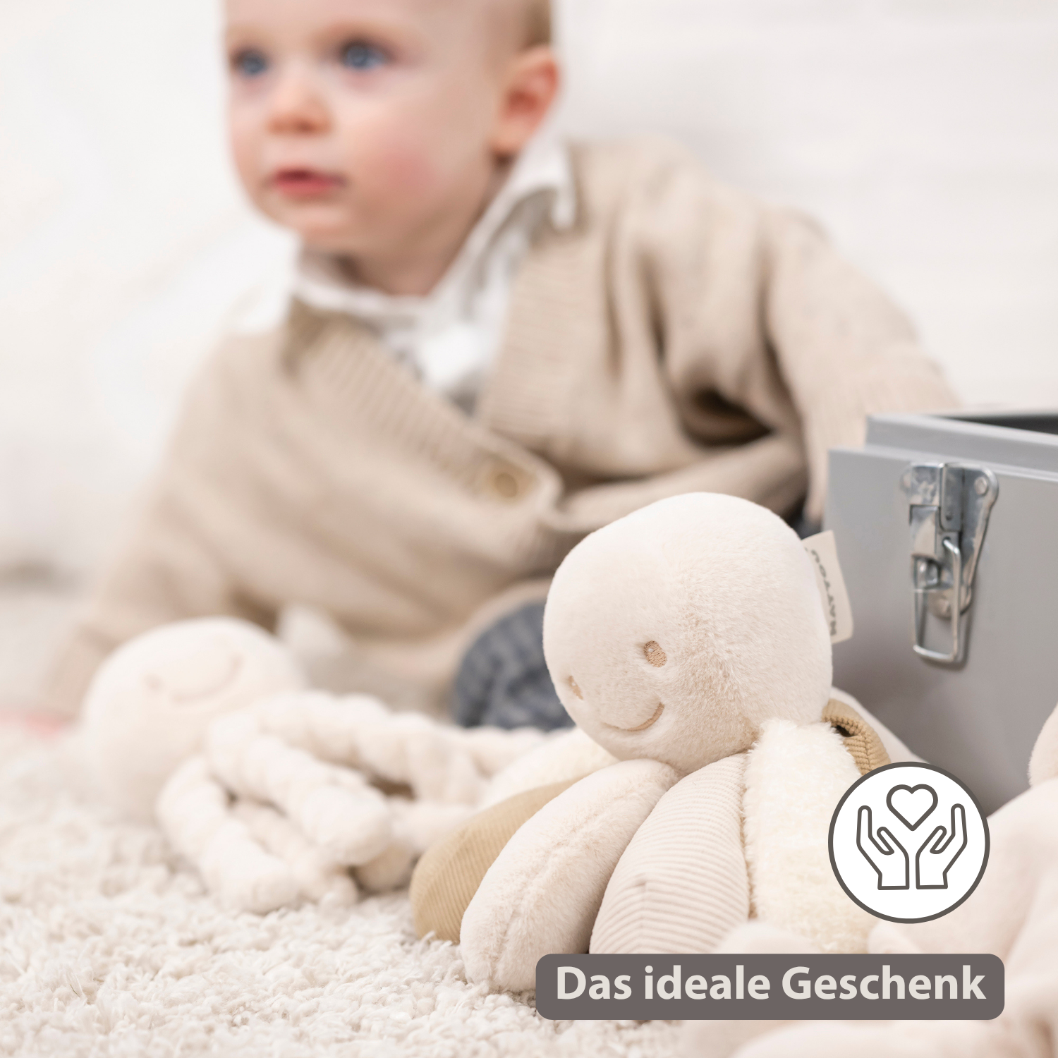 Lapidou Plush Octopus Rattle - 26 cm - Sand [DE]