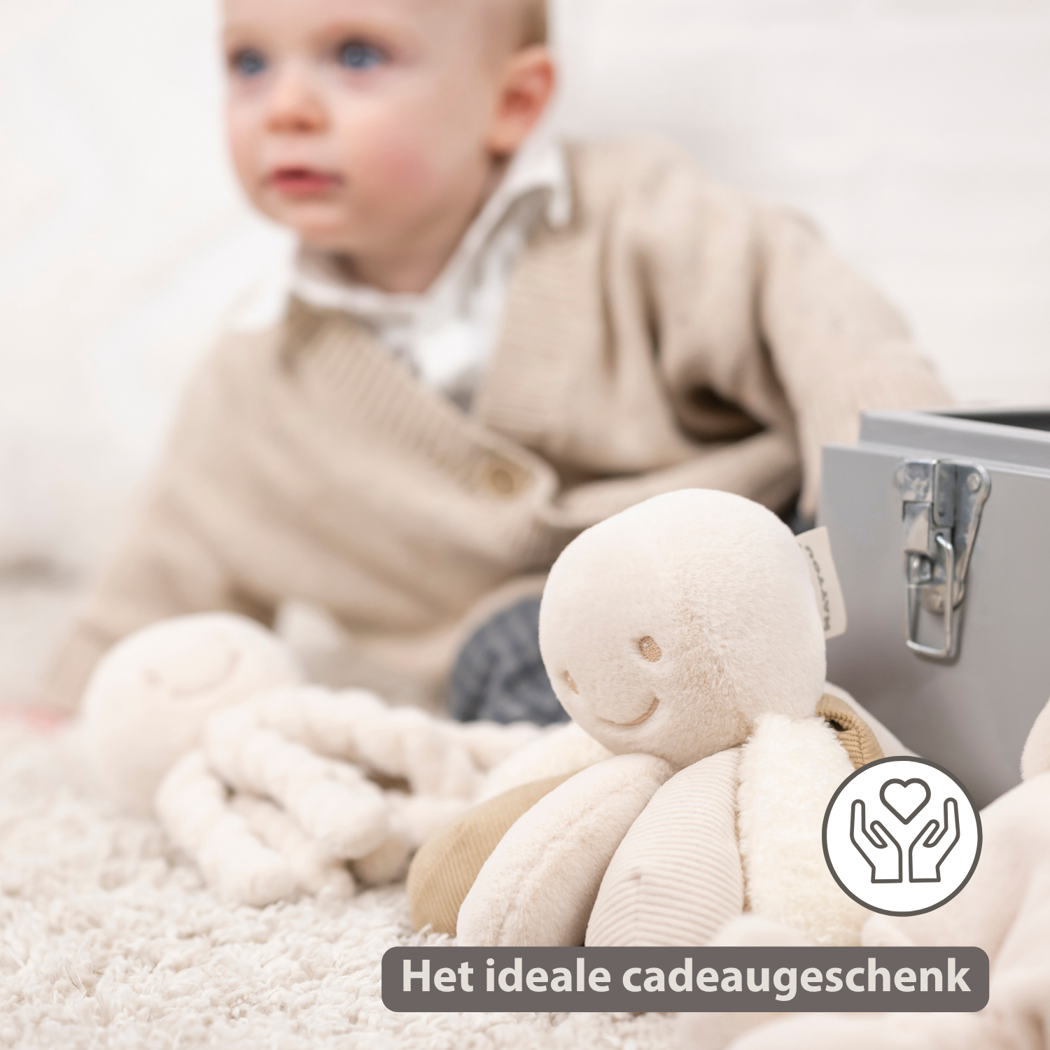 Lapidou Plush Octopus Rattle - 26 cm - Sand [NL]
