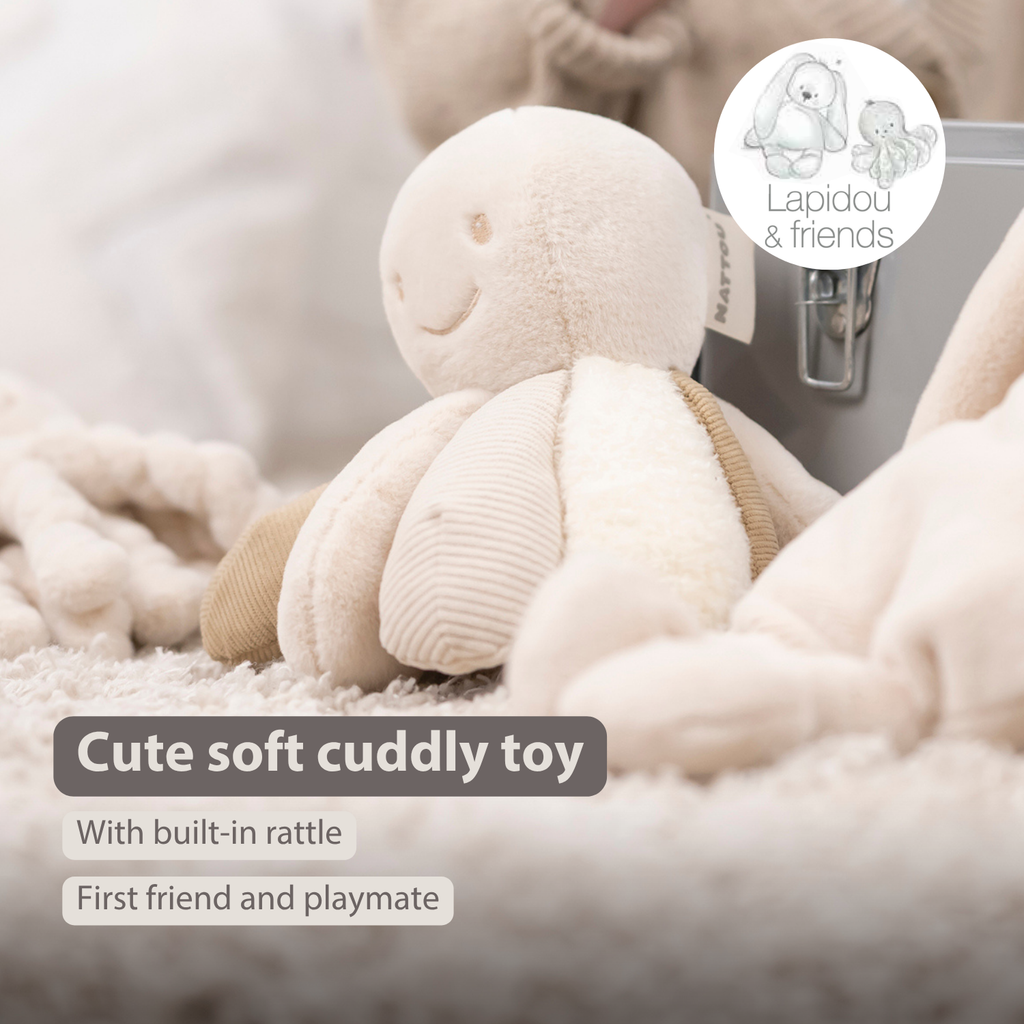 Lapidou Plush Octopus Rattle - 26 cm - Sand [EN]