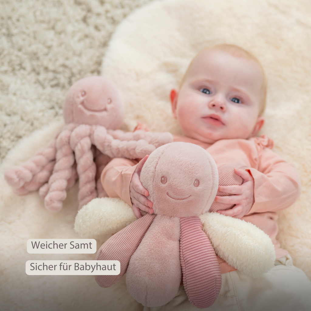 Lapidou Plush Octopus Rattle - 26 cm - Pink [DE]