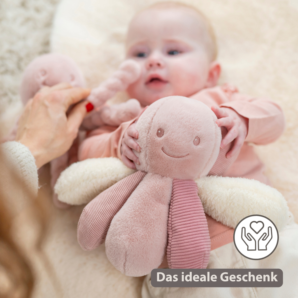 Lapidou Plush Octopus Rattle - 26 cm - Pink [DE]