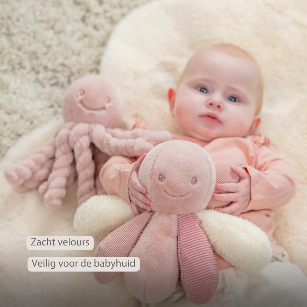 Lapidou Plush Octopus Rattle - 26 cm - Pink [NL]