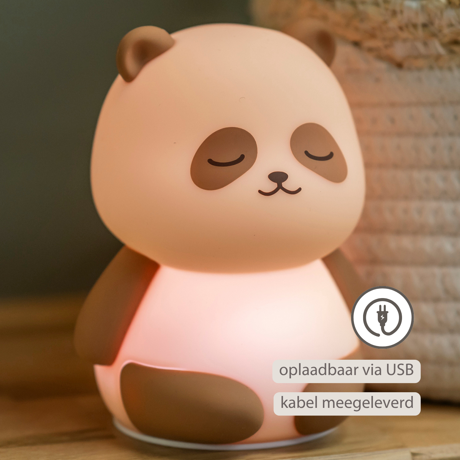 Baby Night Light Panda - 12 cm - Baby Gift - Beige [NL]