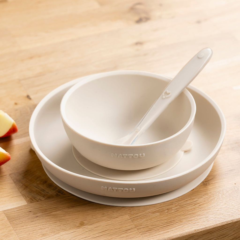 Nattou Children Tableware Set Silicone 3 pieces SILICONE
